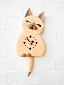 画像1: 掛時計うふ猫